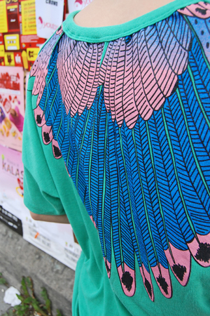 Feather t-shirt grön