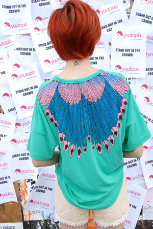 Feather t-shirt grön